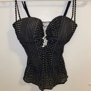 Victoria Secret Black Corset Bra Bustier Top 32 B